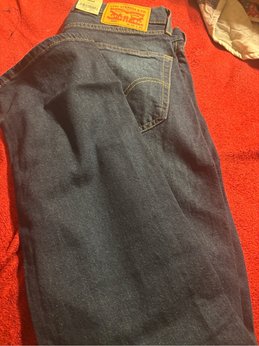 Levi's 505 Regular Straight Fit Men’s Jeans - Dark Blue Size 32x32 NWT